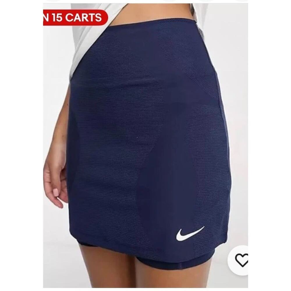 Nike Women's Golf Skort Sz S Navy NWT Dri-FIT UV Tour Pickleball Tennis $85
